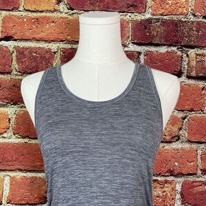 Athleta Racerback Fastest Track Side Ruched Gray Tank Top Size XS Activewear‎